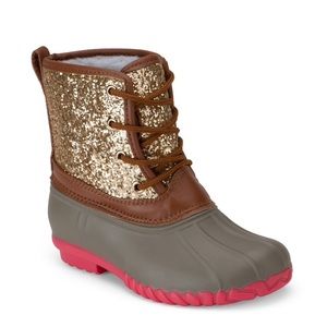 Girls glitter duck boots